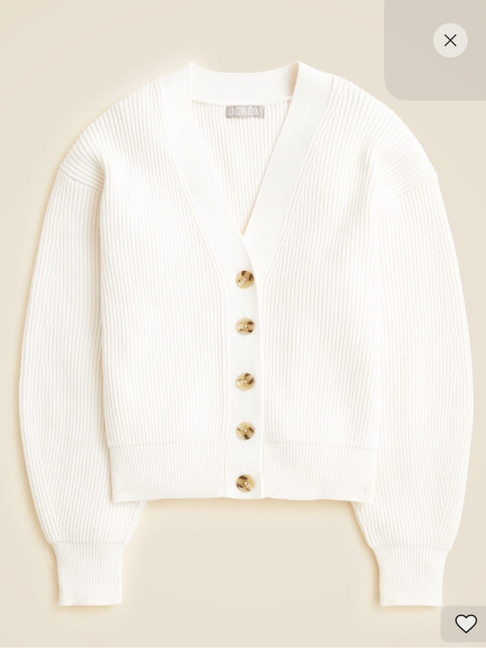 J Crew TOP RATED Sculptural Cardigan Ivory Small